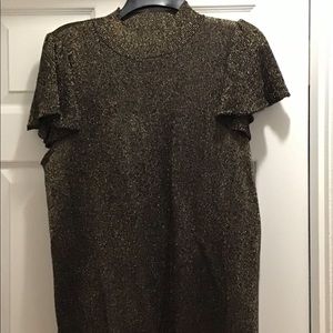 Nine West Shimmer Flutter Sleeve Top/ Sweater